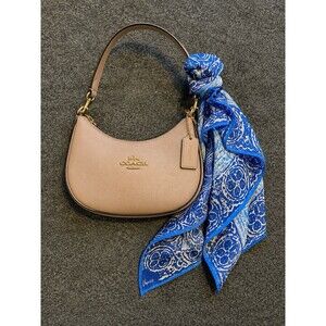 Vintage VERA NEUMANN Polyester Square Scarf Blue White Batik